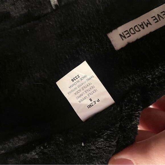 Steve Madden Faux Fur Open Toe Flat Slip-On Ezri Slide Slippers Black SZ 8 - Picture 5 of 8